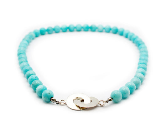 Amazonit Kette handgefertigtes Schmuckstück aus Madagaskar mit 925 Silberverschluss für Harmonie Hoffnung und innere Balance Tiger Treasure - Qualität, inspiriert seit 1890