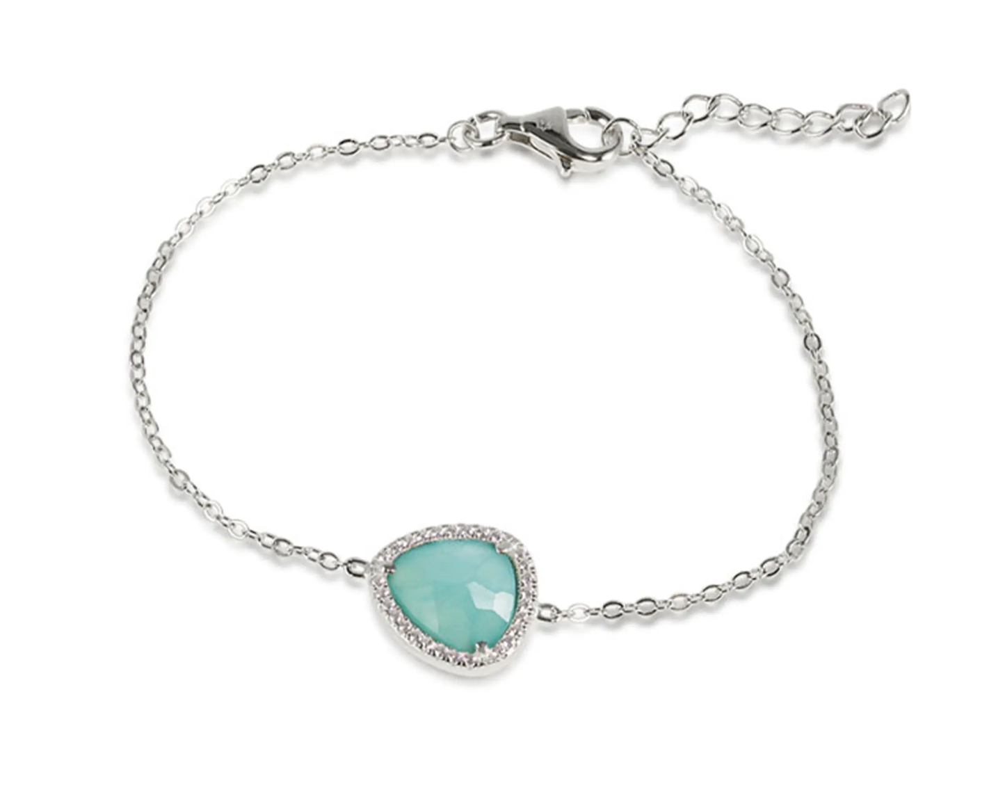 Silber Armband mit Amazonit und Zirkonia