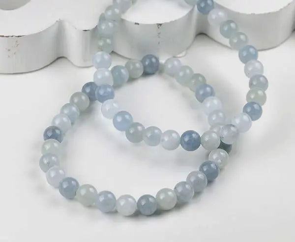 Armband aus Aquamarin Naturfarben 19 cm