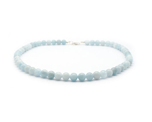 Aquamarin Kette handgefertigtes Schmuckstück aus Brasilien mit 925 Silberkarabiner für Harmonie Ruhe und zeitlose Eleganz Tiger Treasure - Qualität, inspiriert seit 1890