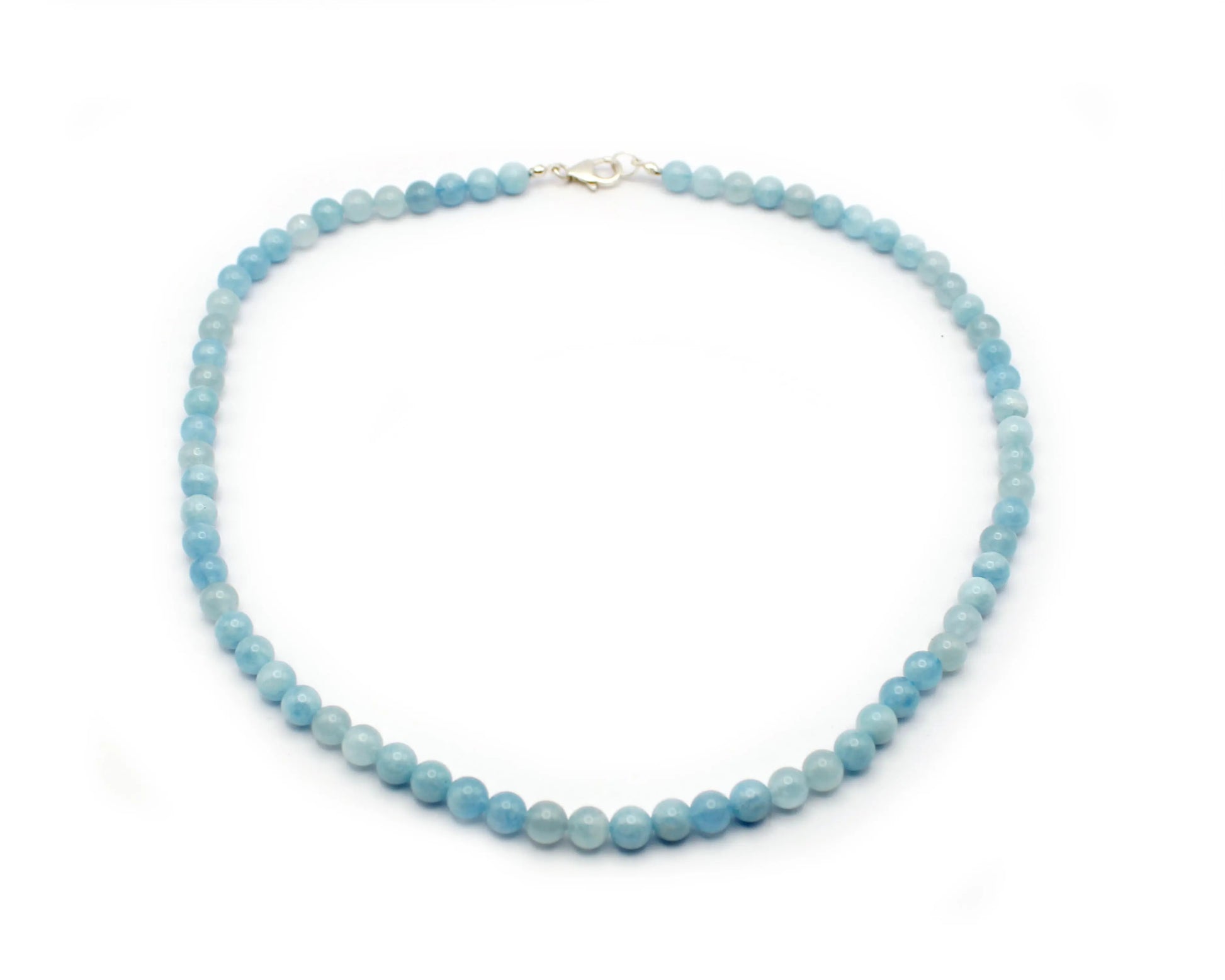 Aquamarin Kette handgefertigtes Schmuckstück aus Brasilien mit 925 Silberkarabiner für Harmonie Ruhe und zeitlose Eleganz Tiger Treasure - Qualität, inspiriert seit 1890