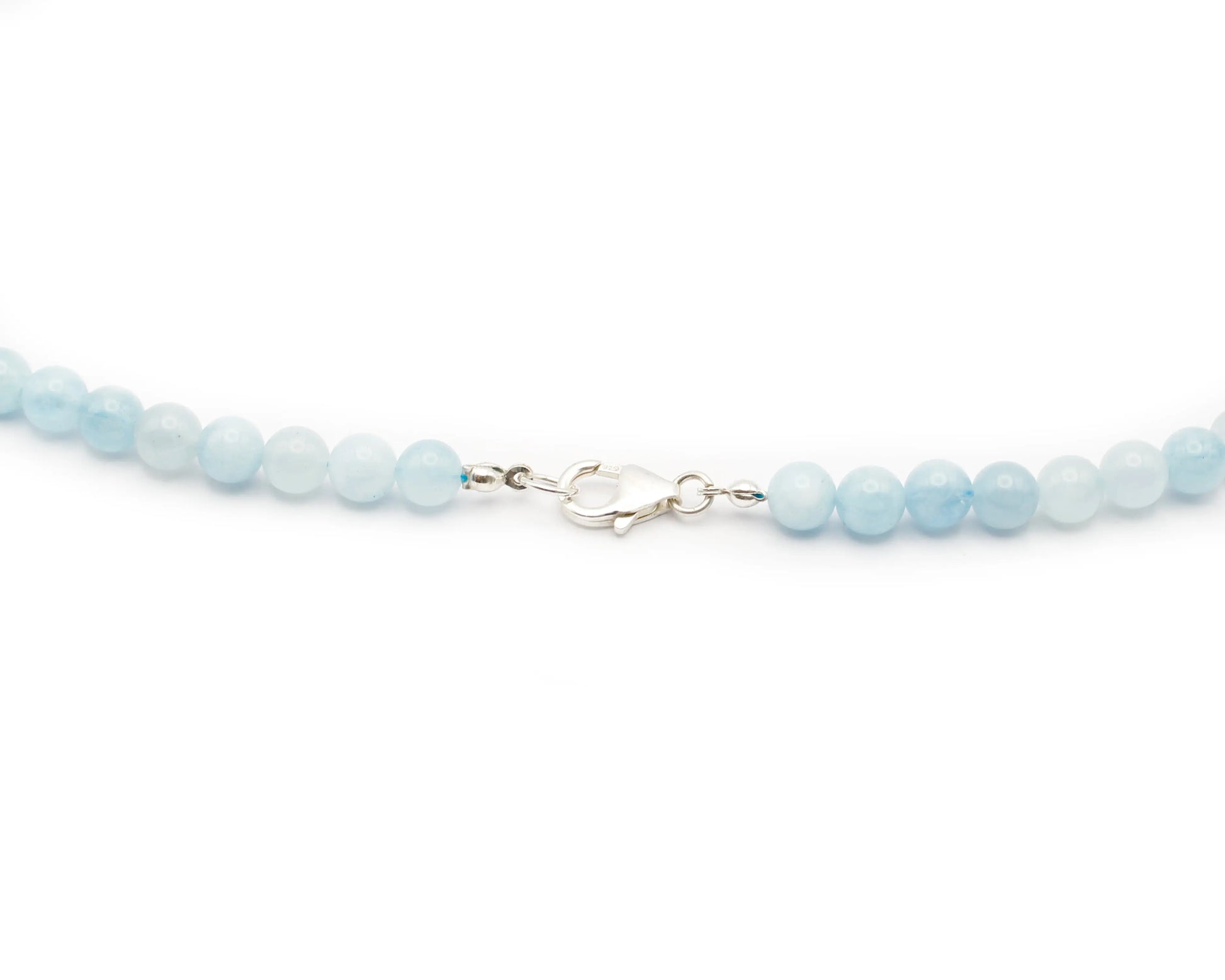 Aquamarin Kette handgefertigtes Schmuckstück aus Brasilien mit 925 Silberkarabiner für Harmonie Ruhe und zeitlose Eleganz Tiger Treasure - Qualität, inspiriert seit 1890