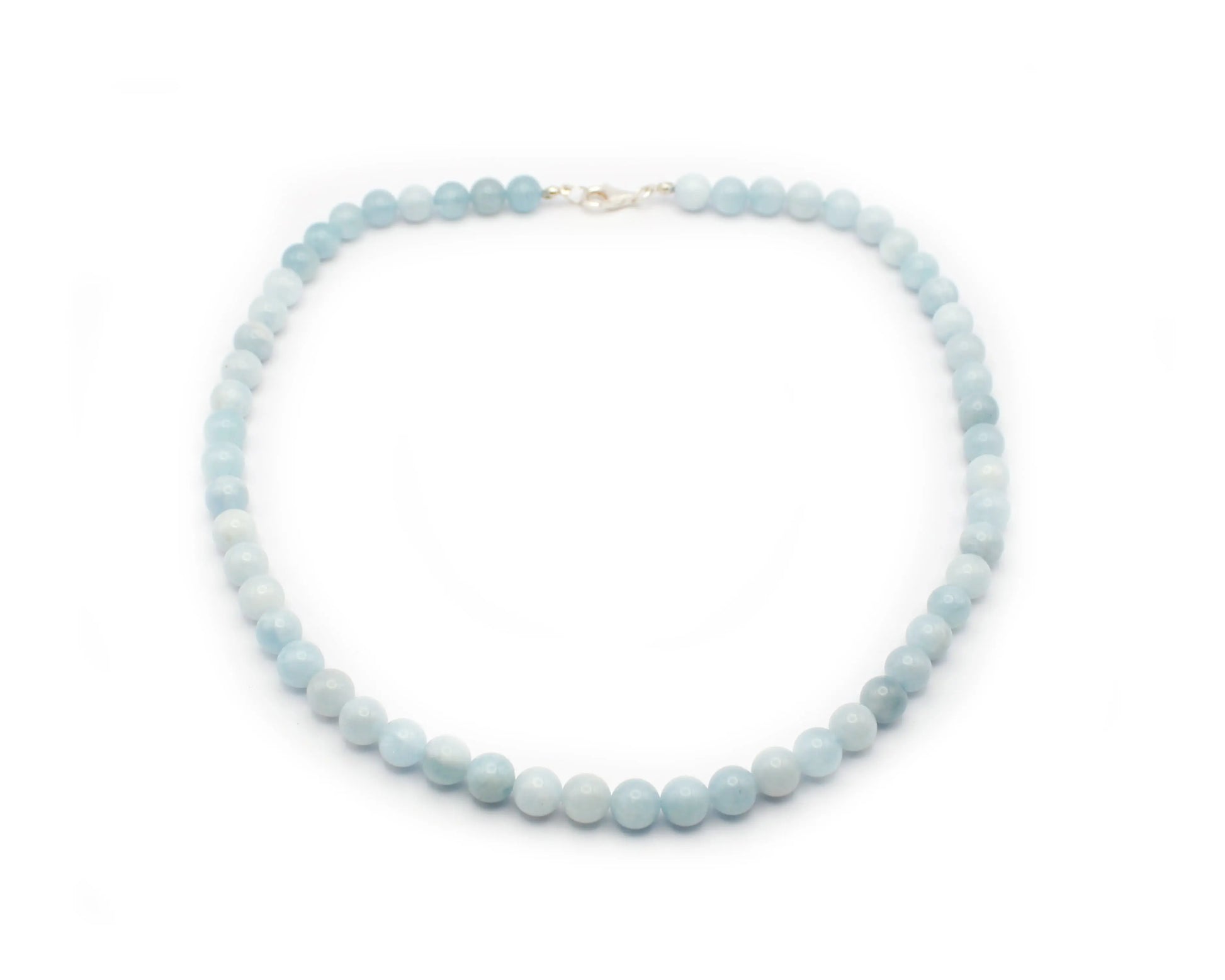 Aquamarin Kette handgefertigtes Schmuckstück aus Brasilien mit 925 Silberkarabiner für Harmonie Ruhe und zeitlose Eleganz Tiger Treasure - Qualität, inspiriert seit 1890