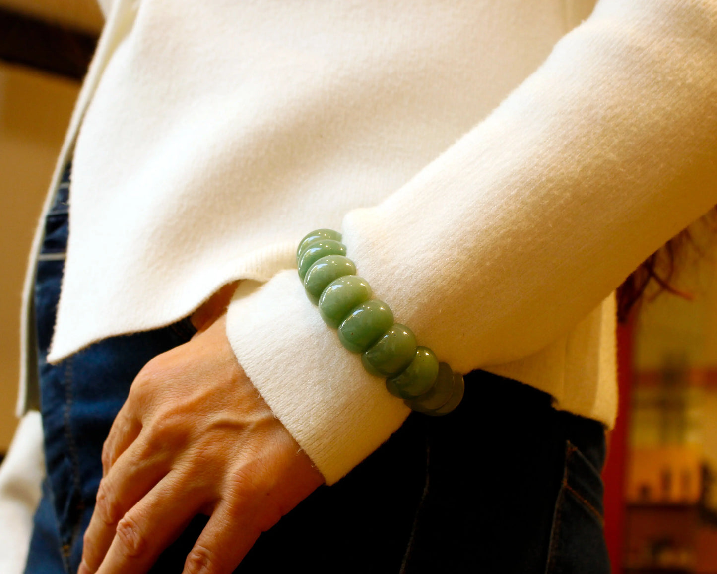 Aventurin Armband Stumpfeck 20x12 mm handgefertigtes Schmuckstück aus Indien für Gelassenheit Glück und natürliche Stärke Tiger Treasure - Qualität, inspiriert seit 1890