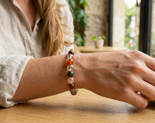 Bergkristall und Rutil multicolor Armband - Tiger Treasure- Qualität, inspiriert seit 1890