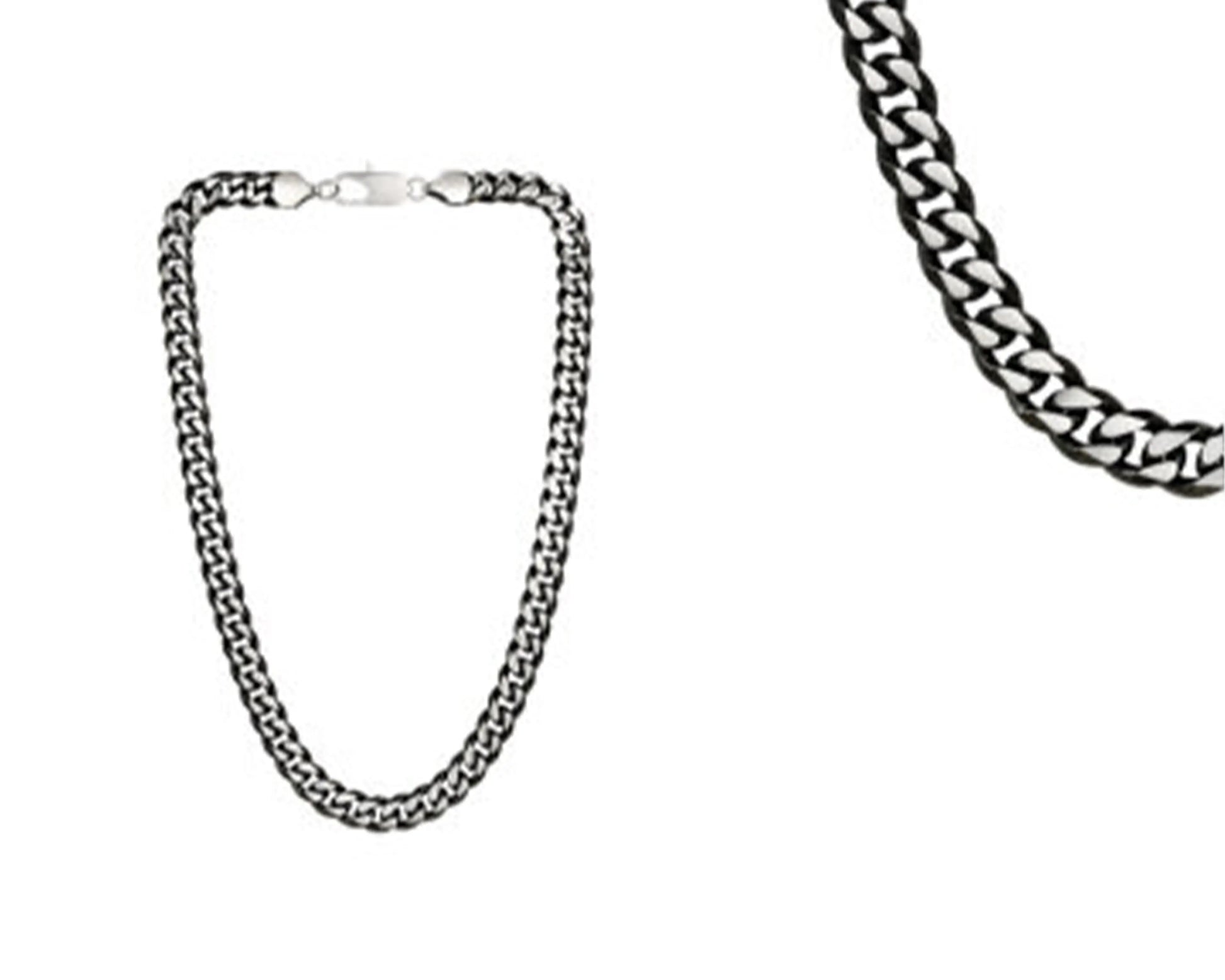 Edelstahl Panzer-Collier mit Karabiner, teilweise geschwärzt Tiger Treasure - Qualität, inspiriert seit 1890