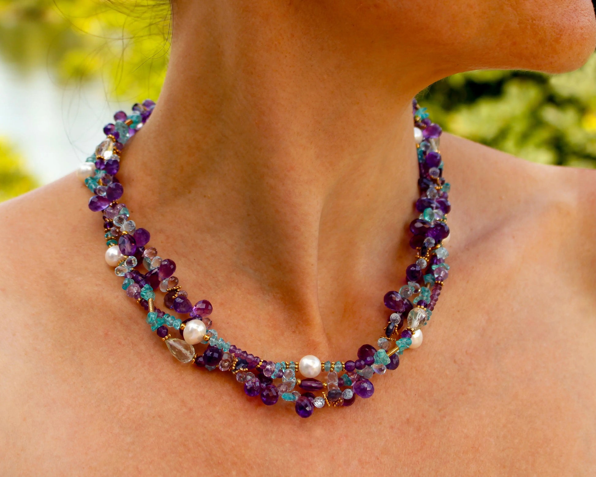 Kette „Lido“ – Farben des Wassers, Facetten des Lichts Tiger Treasure- Qualität, inspiriert seit 1890