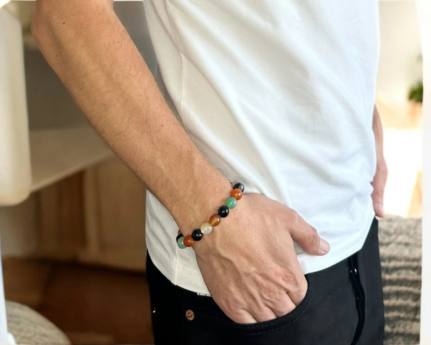 Achat Armband facettiert 10mm Multi-Color