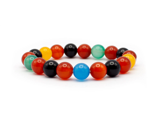Multicolor Achat Armband mit 10mm Steinen