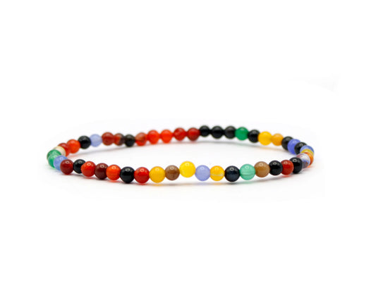 Multicolor Achat Armband 4mm handgefertigt mit Edelsteinen aus Uruguay Schmuckstück für natürliche Schönheit und vielseitigen Stil Tiger Treasure- Qualität, inspiriert seit 1890