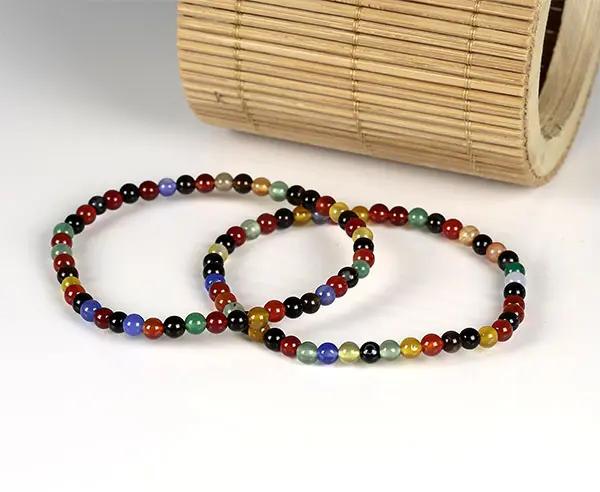 Vielfarbiges Achat Armband mit 4mm Steinen