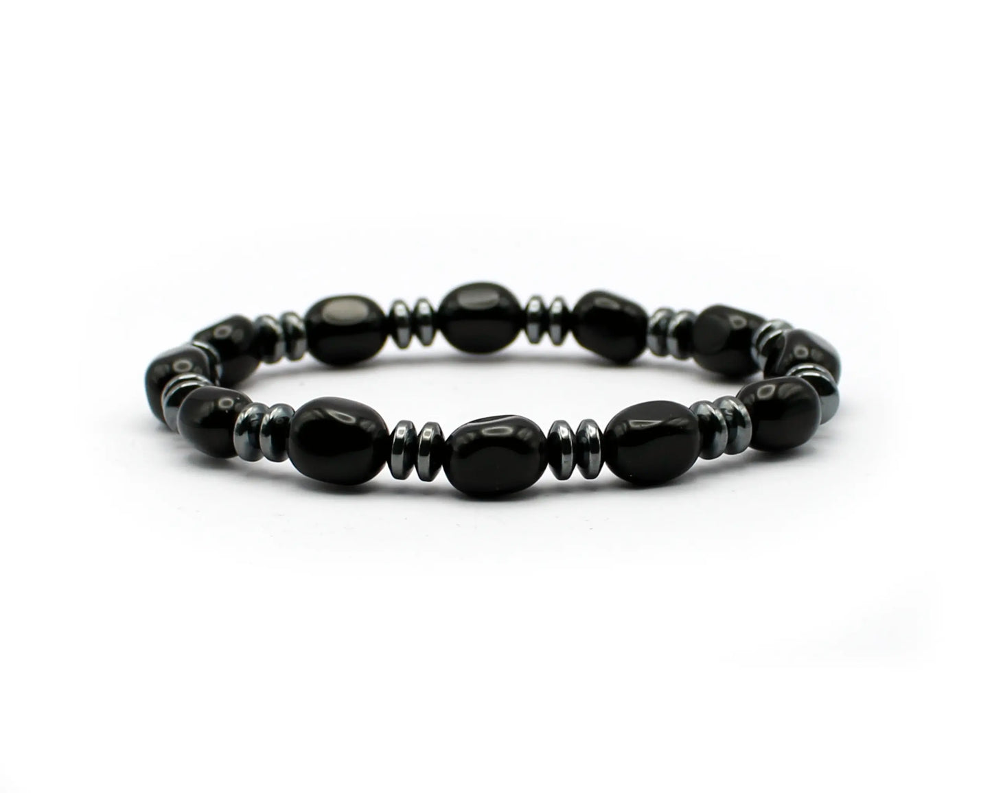Obsidian und Hematin Armband mit schützenden Eigenschaften und zeitloser Eleganz