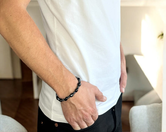 Obsidian und Hematin Armband mit schützenden Eigenschaften und zeitloser Eleganz