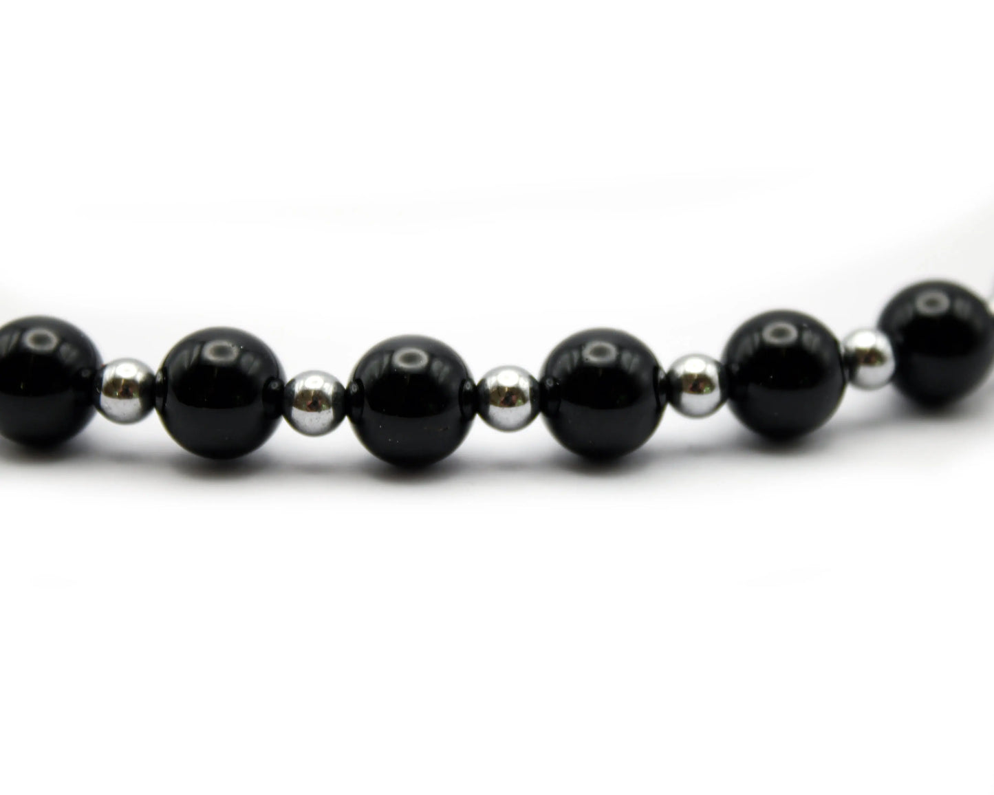 Onyx Kette mit Hämatit handgefertigtes Schmuckstück aus Brasilien und Marokko mit 925 Silberkarabiner für Stärke Balance und Eleganz Tiger Treasure - Qualität, inspiriert seit 1890