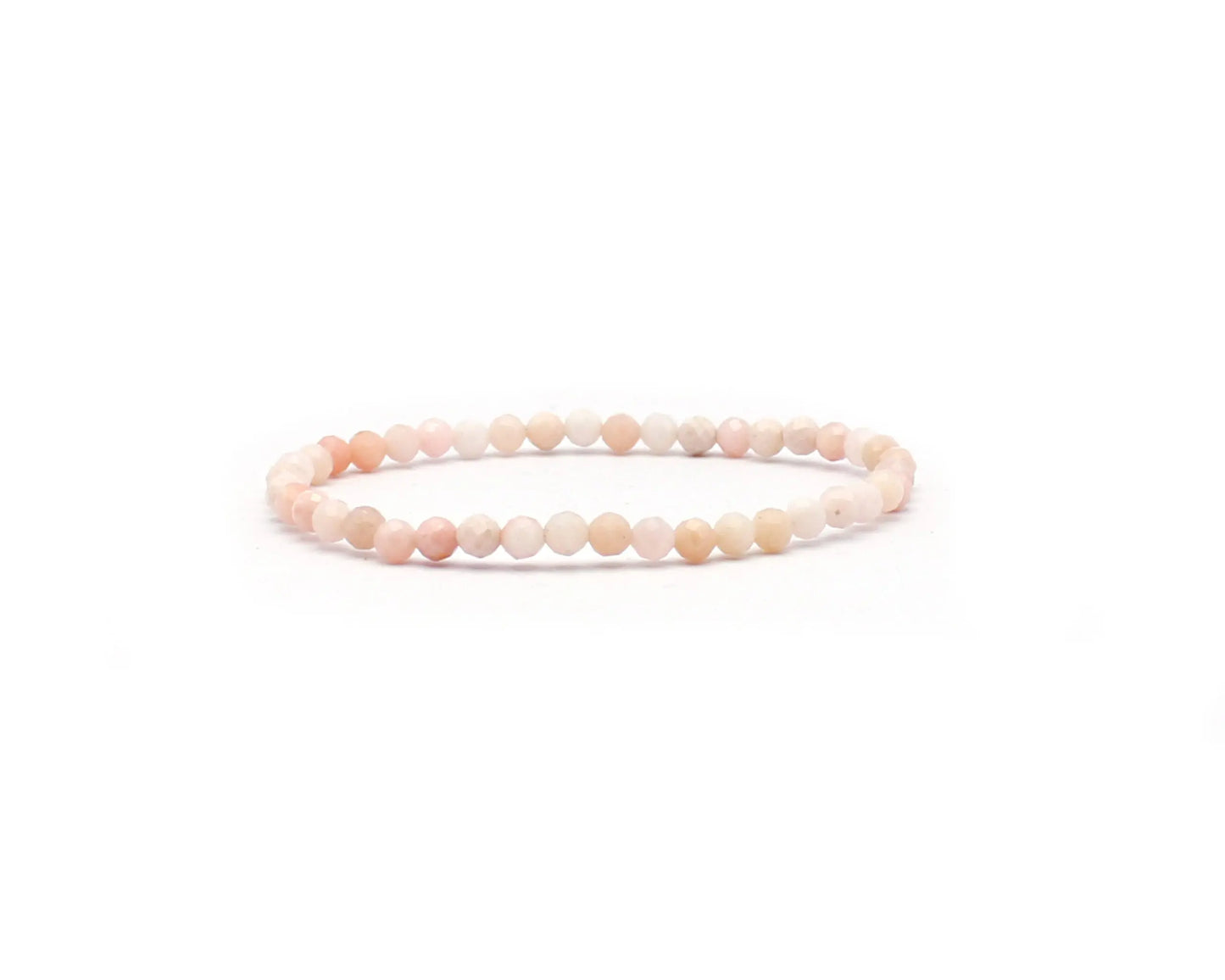 pinkopal armband facettiert 4mm diamond polish edelstein rosa schmuck damen handgemacht elastisch