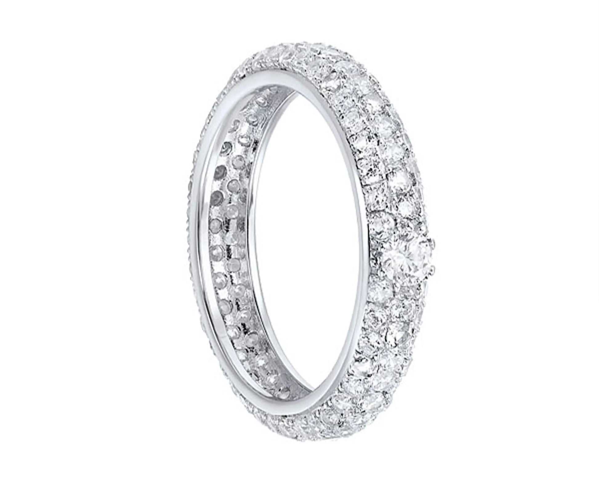 Silberring mit rund facettiertem Zirkonia – weiß rhodiniert Tiger Treasure - Qualität, inspiriert seit 1890