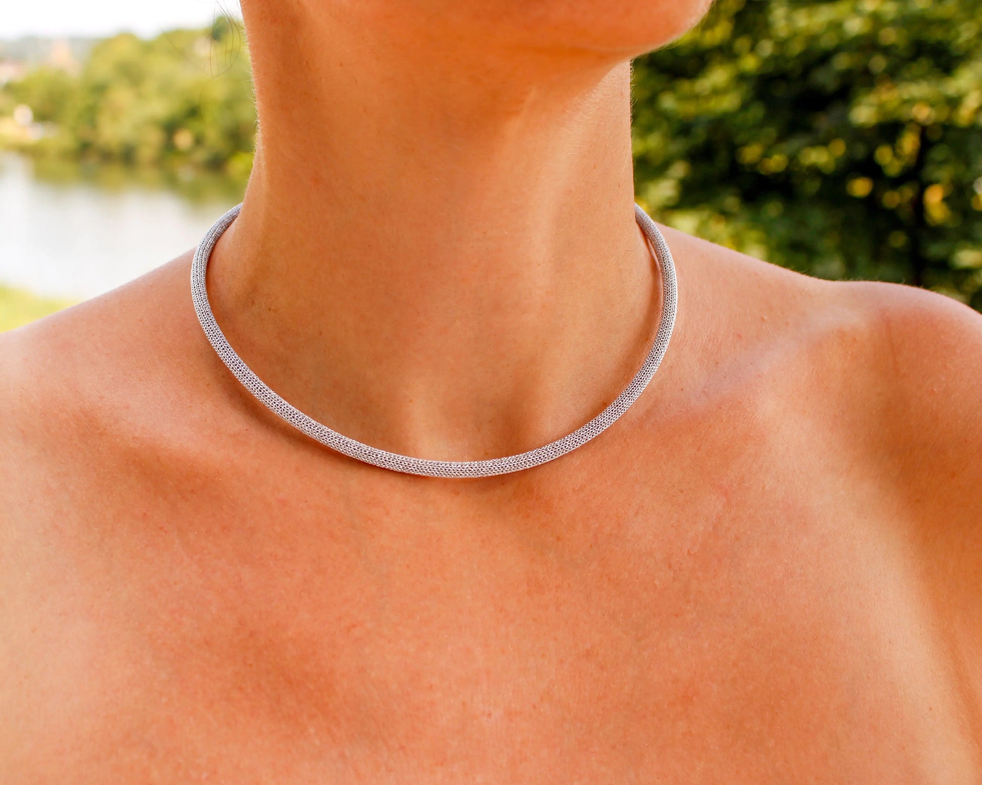 Stilvolles Edelstahlcollier mit metallisiertem Polyester Tiger Treasure - Qualität, inspiriert seit 1890