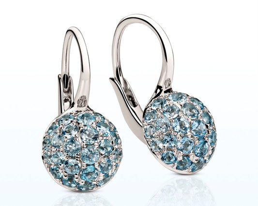 Weißgold-Ohrringe mit Swiss-Topasen – Funkelndes Blau in edler Vollendung Tiger Treasure - Qualität, inspiriert seit 1890