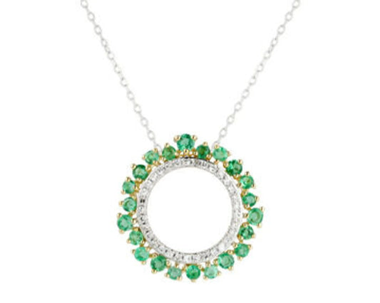 Weißgoldcollier 585 mit Smaragden & Diamanten im Kreis-Design Tiger Treasure - Qualität, inspiriert seit 1890
