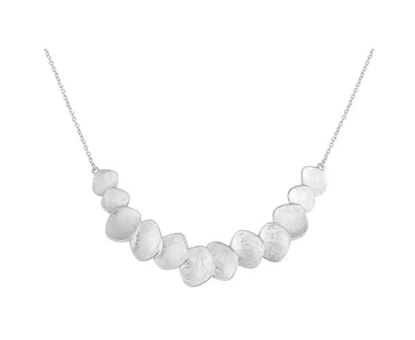 Rhodiniertes Silbercollier mit matter Kratzstruktur