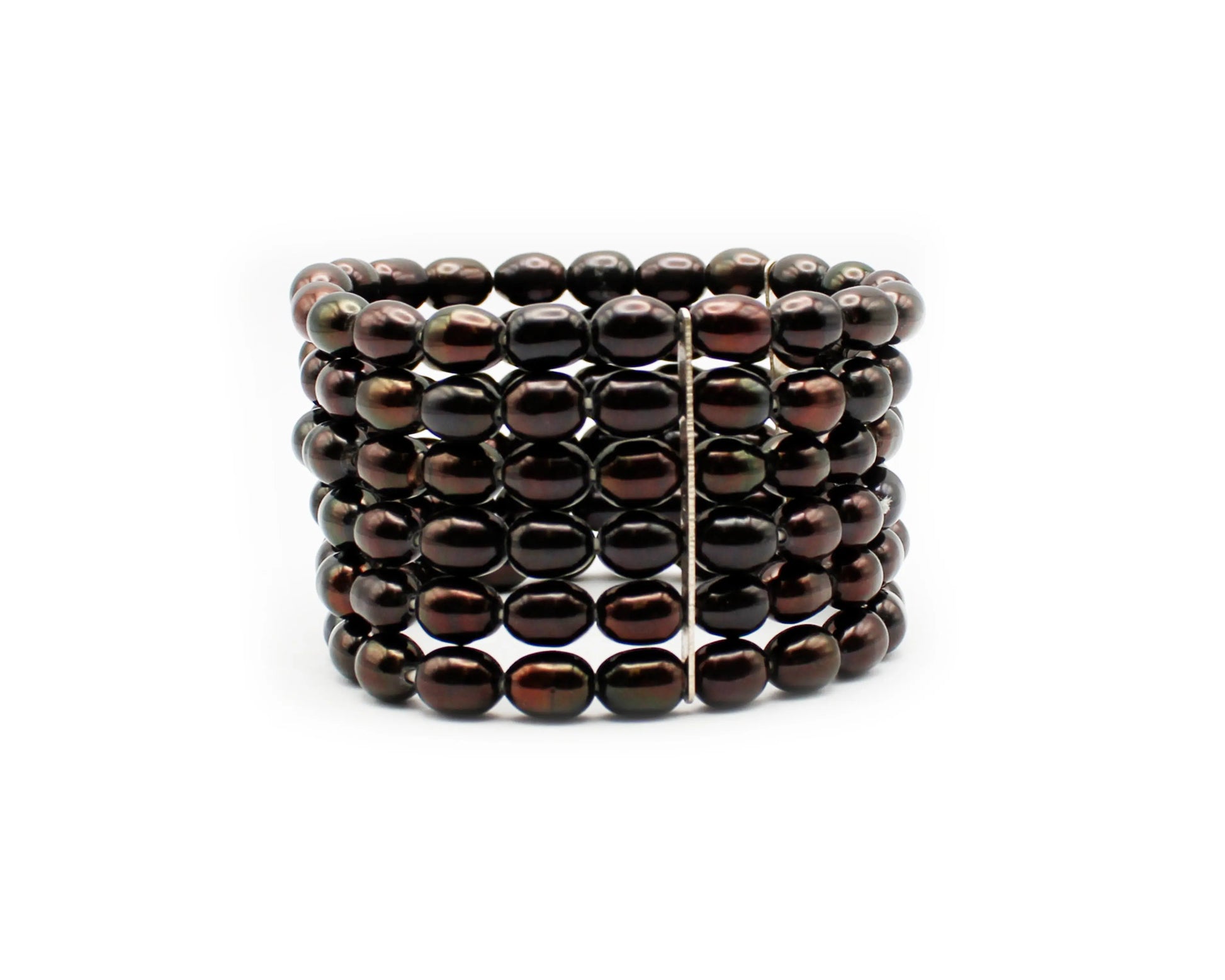 6-Reihiges Süßwasser-Zuchtperlen Armband Tiger Treasure- Qualität, inspiriert seit 1890