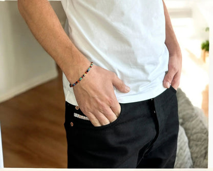 Achat Armband facettiert 4mm Multicolor