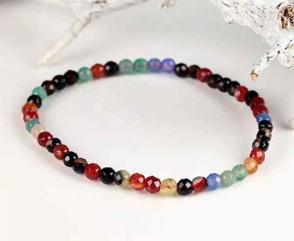 Achat Armband facettiert 4mm Multicolor