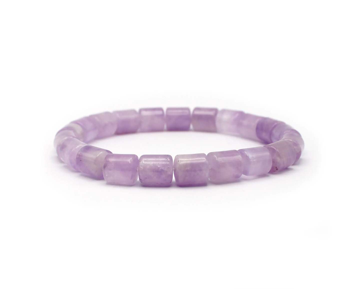 Zylinderförmiges Amethyst-Armband 19 cm Länge