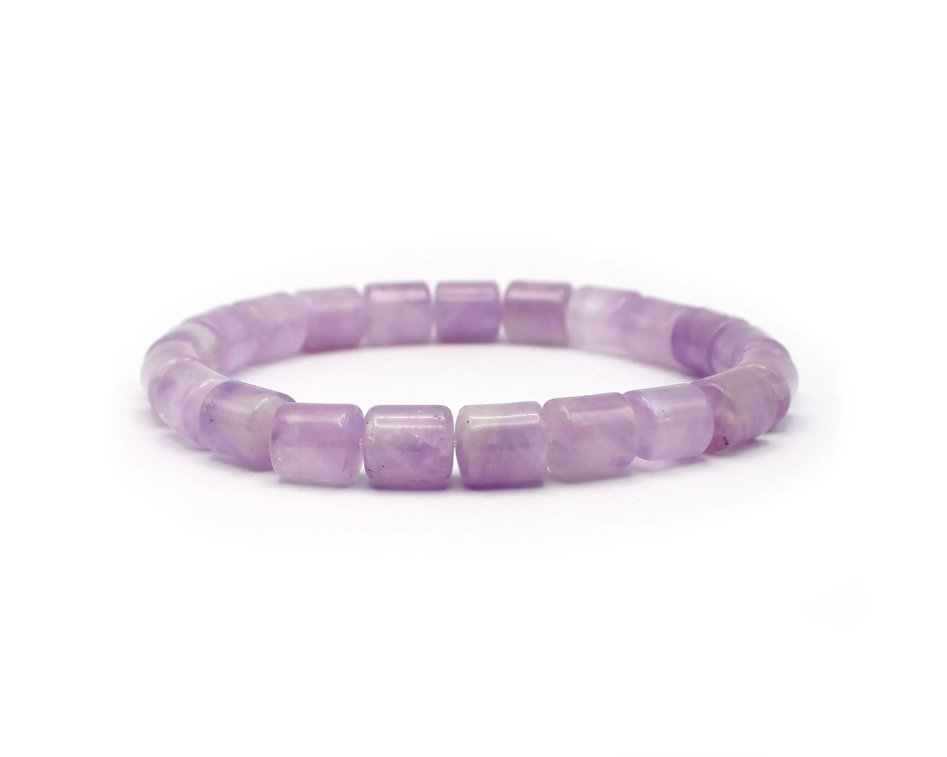 Zylinderförmiges Amethyst-Armband 19 cm Länge