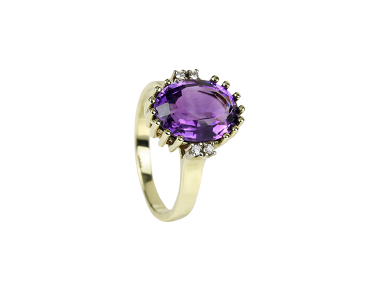 Amethyst Ring in 14K Gelbgold mit Diamanten - Tiger Treasure - Qualität, inspiriert seit 1890