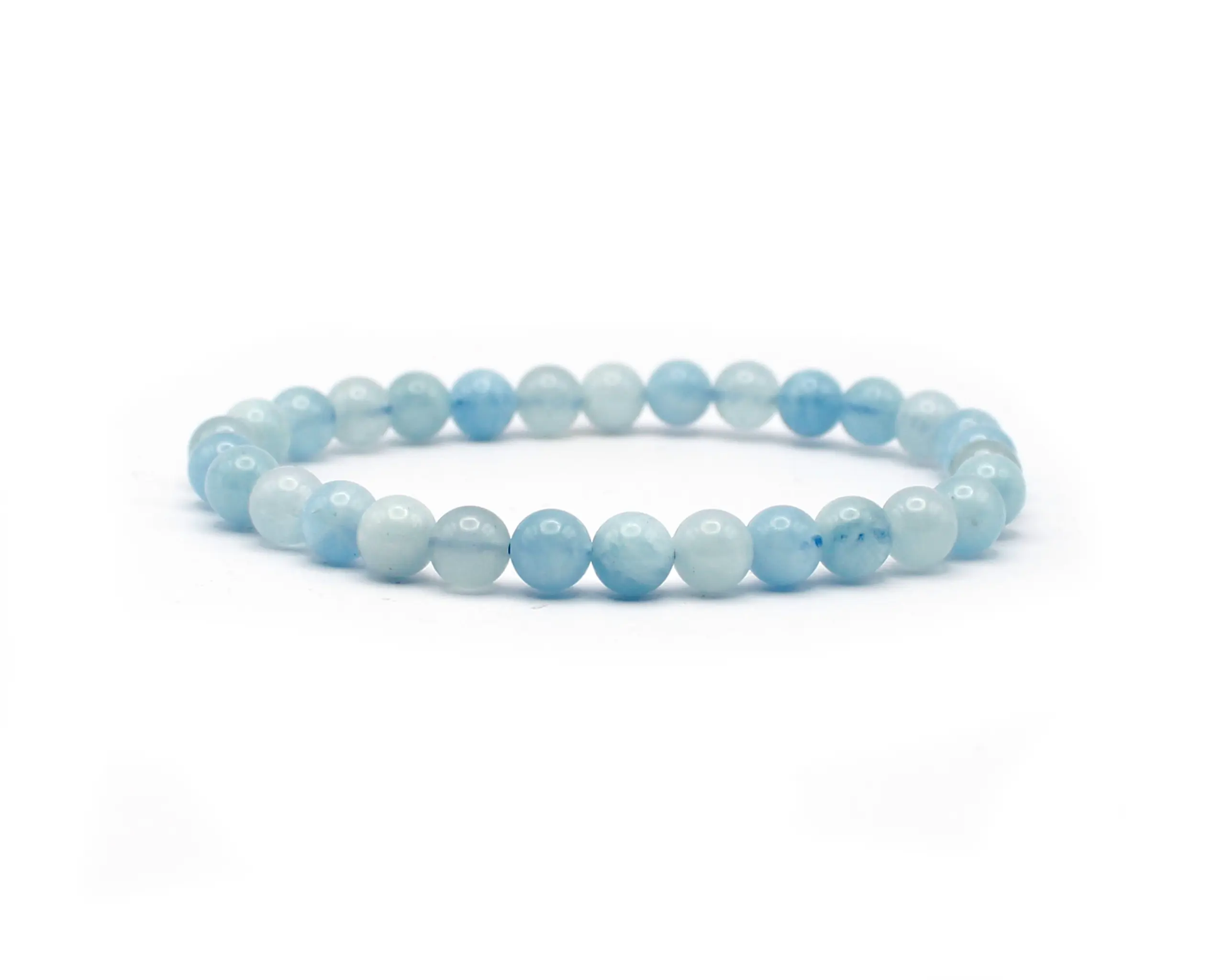 Armband aus Aquamarin Naturfarben 19 cm