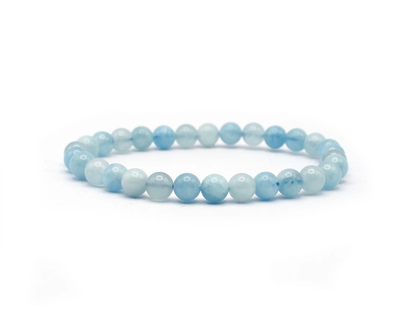 Armband aus Aquamarin Naturfarben 19 cm