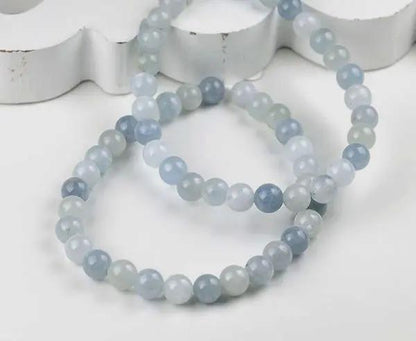 Armband aus Aquamarin Naturfarben 19 cm