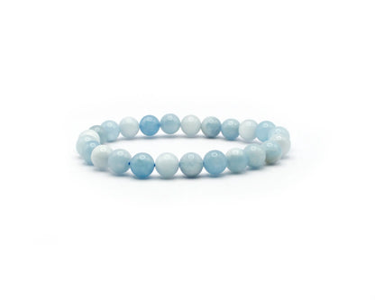 Armband aus Aquamarin Naturfarben 19 cm