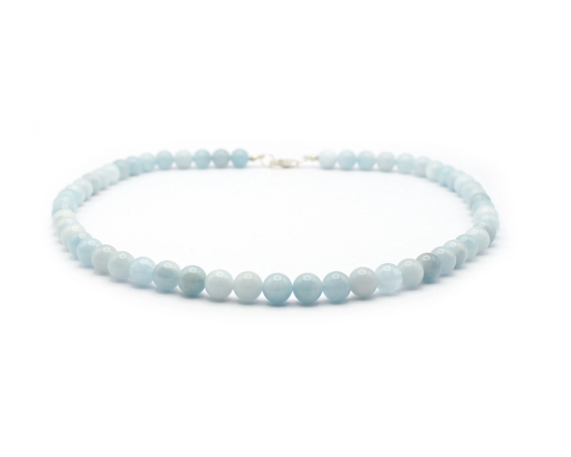 Aquamarin Kette handgefertigtes Schmuckstück aus Brasilien mit 925 Silberkarabiner für Harmonie Ruhe und zeitlose Eleganz Tiger Treasure - Qualität, inspiriert seit 1890