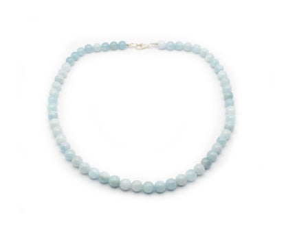 Aquamarin Kette handgefertigtes Schmuckstück aus Brasilien mit 925 Silberkarabiner für Harmonie Ruhe und zeitlose Eleganz Tiger Treasure - Qualität, inspiriert seit 1890