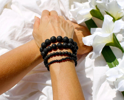 Armband aus Lavasteinen handgefertigt mit Steinen aus Europa Symbol für Erdung und Stärke Tiger Treasure- Qualität, inspiriert seit 1890