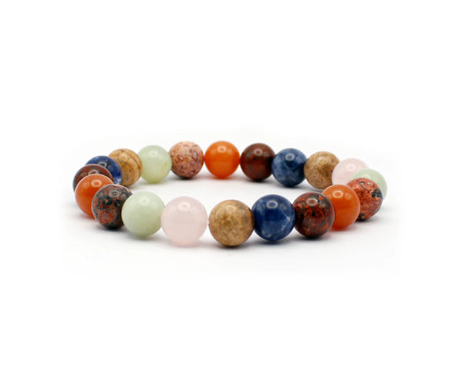 Gemstone bracelet with various natural stones