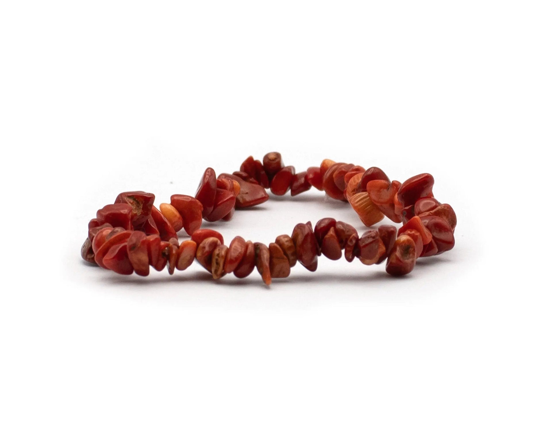 Elastisches Armband aus Bambuskoralle mit 6–8 mm Splittersteinen handgefertigt und farbintensiv