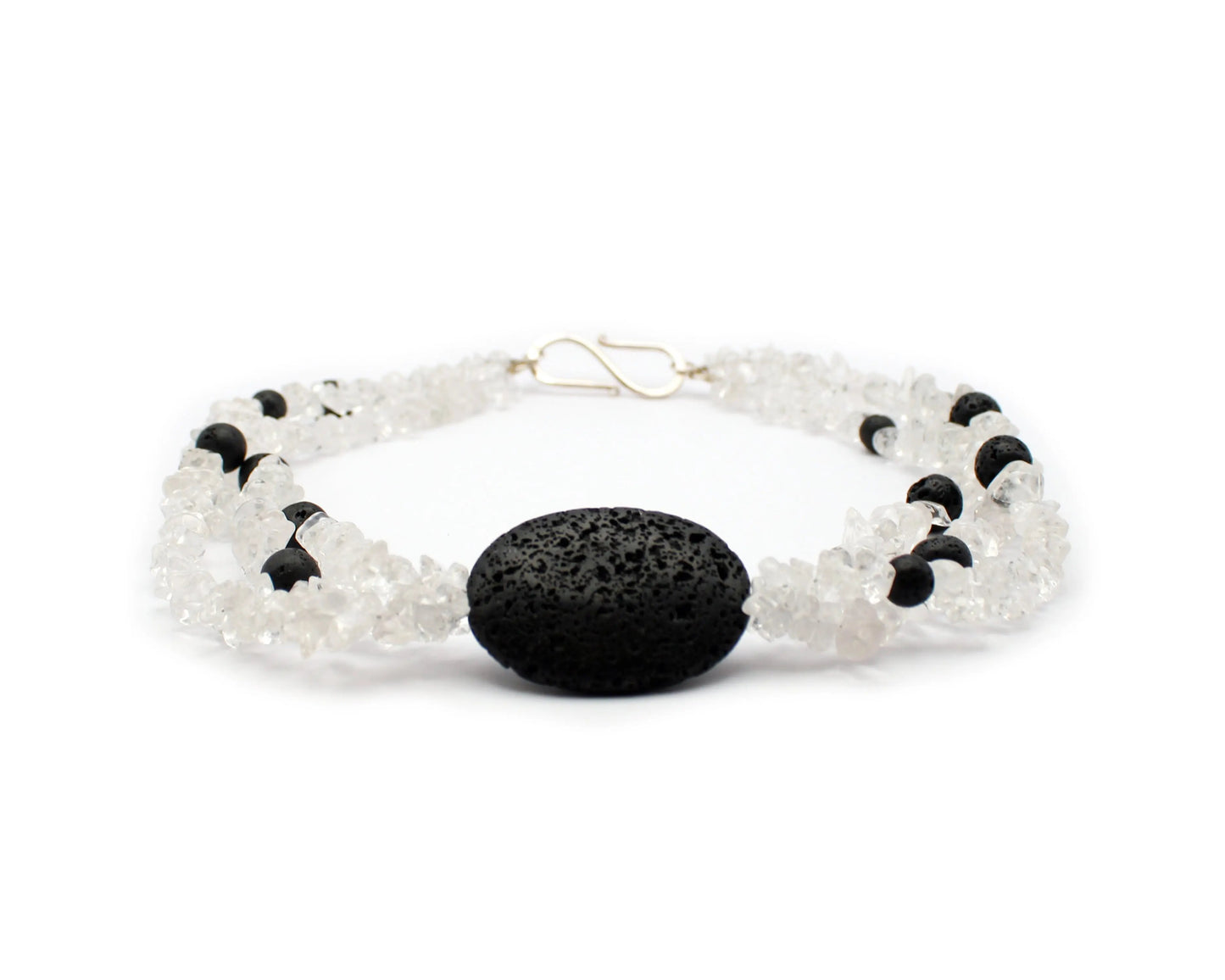 Bergkristall und Lavastein Kette mit Edelsteinen aus Europa eine ausdrucksstarke Kombination Tiger Treasure - Qualität, inspiriert seit 1890