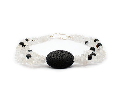 Bergkristall und Lavastein Kette mit Edelsteinen aus Europa eine ausdrucksstarke Kombination Tiger Treasure - Qualität, inspiriert seit 1890