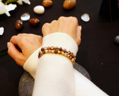 Cappuccino Jaspis Armband handgefertigt mit Edelsteinen aus Mexiko Schmuckstück für Erdung innere Ruhe und natürliche Eleganz Tiger Treasure - Qualität, inspiriert seit 1890