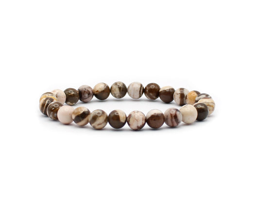 Cappuccino Jaspis Armband handgefertigt mit Edelsteinen aus Mexiko in 6 mm und 8 mm Schmuckstück für Erdung innere Ruhe und natürliche Eleganz Tiger Treasure - Qualität, inspiriert seit 1890