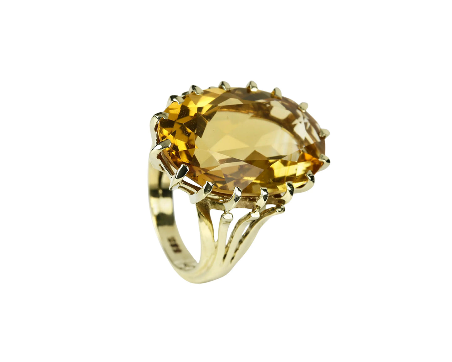 Bague en citrine et or jaune 14 carats