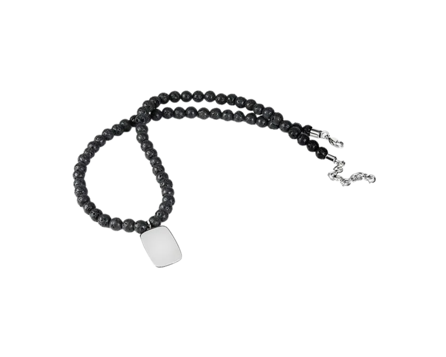 Edelstahl- und Lavastein-Collier, handgefertigt | Tiger Treasure
