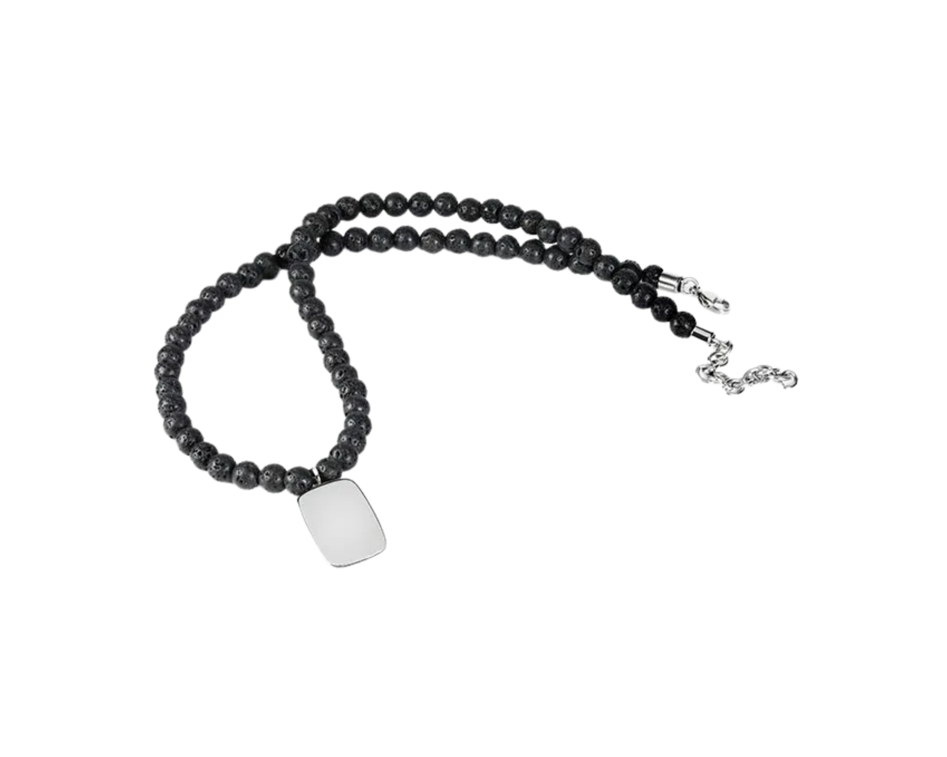 Edelstahl- und Lavastein-Collier, handgefertigt | Tiger Treasure