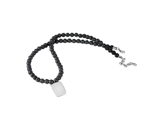 Edelstahl- und Lavastein-Collier, handgefertigt | Tiger Treasure