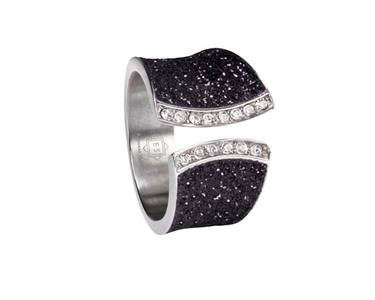 Stainless steel ring “Starlight” with zirconia