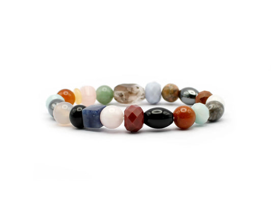 Handgefertigtes Edelsteinarmband mit großen Steinen (8-12 mm) für natürliche Eleganz