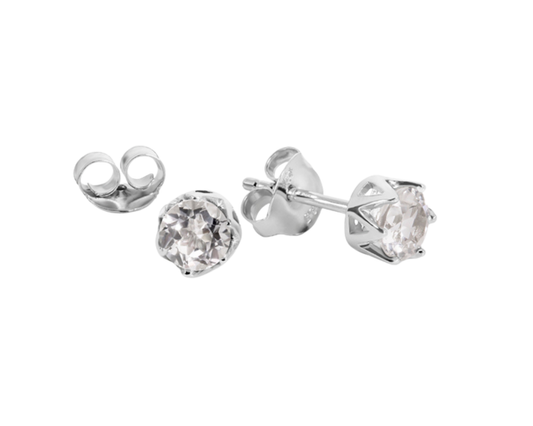 Silber-Ohrstecker facettiert, handgefertigt, aus Brasilien. | Tiger Treasure